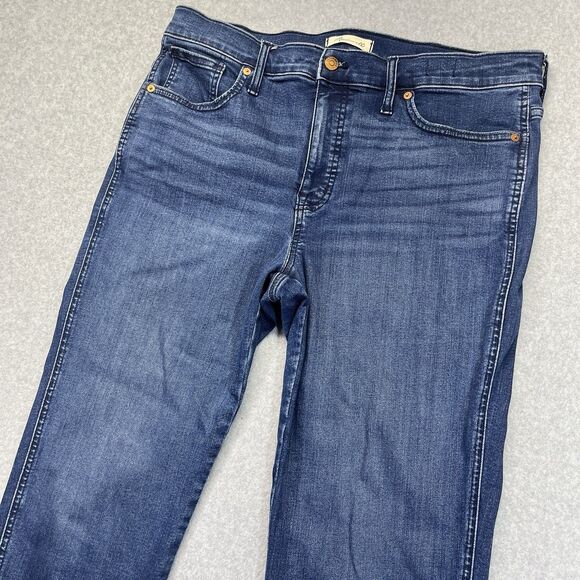 Madewell Stovepipe Mid-Rise Jeans Womens 32 Blue Medium Wash Stretch NG260 - Picture 2 of 16